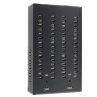 Hub USB 2.0 industriel Lorek LK60 à 60 ports avec construction en alliage d'aluminium et compatibilité avec les prises US/UK/EU