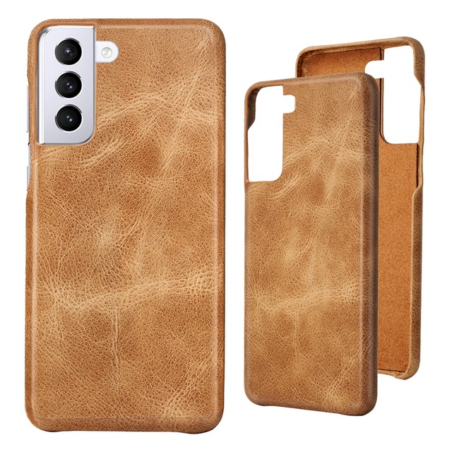 New Phone Cases 2022 Premium Genuine Cowhide Leather Cell Phone case Custom Mobile Phone Bags for samsung S21 Plus Back Cover