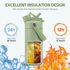 Borraccia Termica Personalizzabile con Logo da 14oz per Bambini, Mini Borraccia in Acciaio Inossidabile Isolato con Coperchio a Cannuccia per Asilo Nido e Scuola - Product Image 3