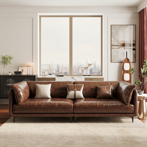 ชุดโซฟาหนังคุณภาพสูง ดีไซน์ร่วมสมัย สไตล์วิน<span class=keywords><strong>เท</strong></span><span class=keywords><strong>จ</strong></span> กันน้ำและกันคราบ สำหรับห้องนั่งเล่นขนาดใหญ่ในอพาร์ทเมนต์ - Product Image 1