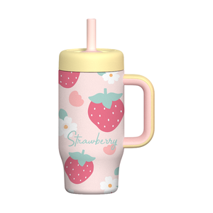 Hong Ling doppia parete in acciaio inox <span class=keywords><strong>e</strong></span> bottiglia di acqua isolamento termico 12oz 18oz Tumbler con coperchio di paglia <span class=keywords><strong>e</strong></span> maniglia per <span class=keywords><strong>i</strong></span> bambini - Product Image 2