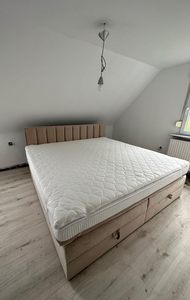 <span class=keywords><strong>Lit</strong></span> moderne avec sommier tapissier en velours, <span class=keywords><strong>rangement</strong></span> sous le <span class=keywords><strong>lit</strong></span>, vérin à gaz, capitonnage en velours / Bois / Éponge / Base à ressorts ensachés - Product Image 5