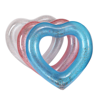 Bouée de piscine gonflable en PVC écologique en forme de cœur pour femmes adultes, idéale pour l'été et la plage, pour s'amuser