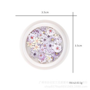 Décorations d'ongles 3D en pâte de bois colorée, mini-fleurs, breloques pour ongles, imitation fleurs séchées, pour manucure DIY, vente en gros - Product Image 4
