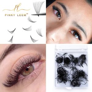 Pinky Leem Private Label Mega Korea Fiber Top Quality Long Bulk Volume ultra Dark Double Sided Eyelash Premade <b>Fans</b> - Product Image 3