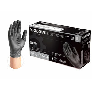 Guantes de Nitrilo y Vinilo sin Polvo de Uso Industrial y de Cocina de 4, 6, 7 y 8 Milésimas de Pulgada con Textura de Diamante en Negro, Azul, Rosa y Púrpura, Caja de 100 - Product Image 1