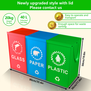Tùy Chỉnh Thân Thiện Với Môi 40L Có Thể Gập Lại Xách Tay Thùng Rác Có Thể Tái Sử Dụng Đứng Lưu Trữ PP Bin Với Fastener Snap Dễ Dàng Làm Sạch Thiết Kế - Product Image 6
