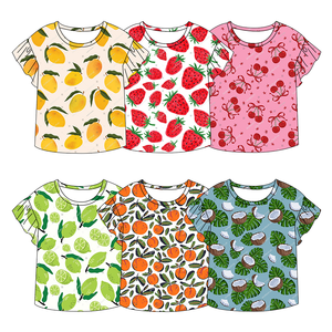Nouveauté : Haut à manches bouffantes pour fillettes, motif fruits estival <span class=keywords><strong>amusant</strong></span>, vêtements décontracté<span class=keywords><strong>s</strong></span> élégants pour enfants, motif personnalisé, t-shirt pour bébé fille - Product Image 1