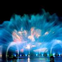 Fontaine à écran d'eau 3D en acier inoxydable de grande taille avec contrôle logiciel programmable, éclairage RGB/laser pour spectacle aquatique et décoration d'événements