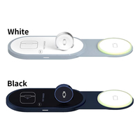Support de chargeur de téléphone sans fil pliable magnétique 3 en 1, station de charge rapide pour téléphone, écouteurs et montre connectée