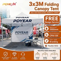 Gazebo robuste et durable 10x15FT, imperméable, pliable, avec impression personnalisée, tente à auvent avec parois latérales pour événements et présentations