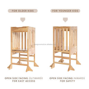 Katlanabilir ahşap merdiven sandalye gözlem kulesi bebekler çocuklar için bambu öğrenme kulesi portatif merdiven dışkı mutfak yardımcısı - Product Image 5