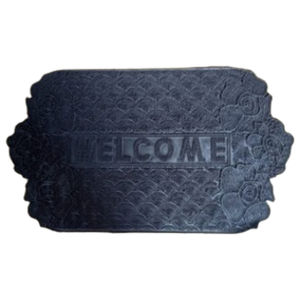 Tapis d'entrée rectangulaire en caoutchouc, motif floral, fabriqué à la machine, antidérapant, lavable, durable, écologique, pour extérieur, maison, bureau - Product Image 1