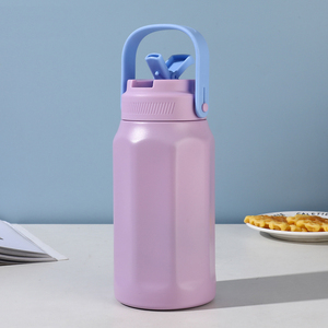 <b>Large</b>-Capacity Octagonal Big-Belly 304 Stainless Steel Thermos <b>Flask</b> Cup Straw Vacuum Insulation 6-12 Hours Thermal - Product Image 4