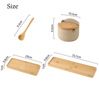 Tarro de Especias de Cerámica Ecológico de Estilo Nórdico con Tapa de Madera de Bambú
