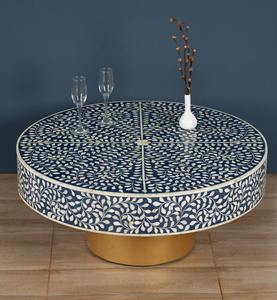 โต๊ะกาแฟสไตล์โบราณฝังกระดูก งานแฮนด์เมด เฟอร์นิเจอร์อินเดียแบบดั้งเดิม สำหรับห้องนั่งเล่น ห้องครัว โรงแรม ในอินเดีย ขายดีที่สุด - Product Image 2