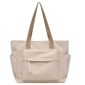 Custom Logo Canvas Shopping Canvas Tote <strong>Bag</strong> Casual Design Heavy Duty Woven Reusable Shopping <strong>Bag</strong> with Pocket - Product Image 1