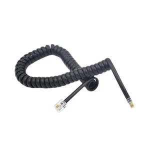 Cable de teléfono retráctil rizado RJ9 4P4C