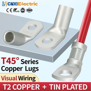 CNXI Qualité En Gros Électrique Étamé Cuivre Sertissage Connexion T45 Angle Type 16/6 25/8 Anneau Bornes Fil Câble Automobile - Product Image 1