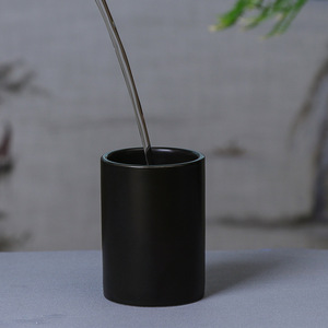 Tazza in Ceramica Minimalista Giapponese Bianca e Nera per Coppie, Tazza <span class=keywords><strong>da</strong></span> Tè Cilindrica Senza Manico, Bicchiere per Spazzolino <span class=keywords><strong>da</strong></span> Denti e Collutorio per Hotel - Product Image 3