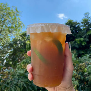 ถ้วยน้ำชาเลมอนแบบใช้แล้วทิ้งขนาด90นิ้วถ้วยใส่กาแฟนมหรือเครื่องดื่มเย็นๆพร้อมฝา - Product Image 1