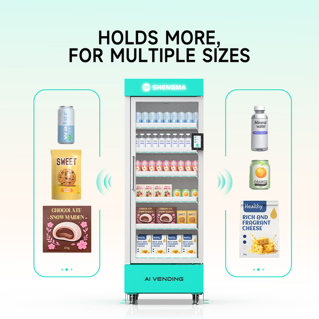 Shengma New AI Camera Smart Cooling Vending Machine 570L Capacity Remote Monitoring 4G LTE Cloud-Based Management for Hotel