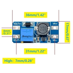 Módulo Elevador de Voltaje Ajustable DC-DC MT3608 2A, Placa de Refuerzo con USB Tipo C y Micro USB, de 2V-24V a 5V, 9V, 12V, 28V - Product Image 3