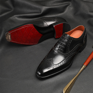 Custom logo High Quality Italy Designer Dress Shoes Men Brands Luxury Genuine Leather Red Bottoms - Product Image 4