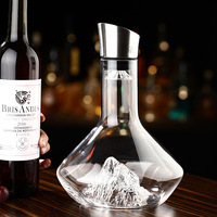 INS style lumière luxe cristal verre vin carafe moderne en acier inoxydable cascade distributeur de vin pot de vin en gros