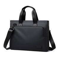 Porte-documents de luxe pour hommes, souple, haut de gamme, décontracté, étanche, léger, grande capacité, doublure en polyester Pu, fermeture éclair