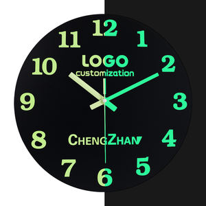 30cm OEM reloj de pared Quartz Night Lightルミナスウォールクロック木製サイレント装飾ラウンドウォールクロック - Product Image 3