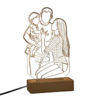 Lampe de nuit décorative en acrylique personnalisée avec gravure laser photo sur mesure, cadeau de fête