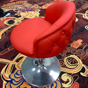 Taburete de <span class=keywords><strong>Bar</strong></span> de cuero con estilo moderno, silla de comedor ajustable con diseño de lujo, uso de bodega comercial para el hogar, marco de madera, Casino - Product Image 5