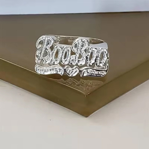 Custom 3D <strong>Name</strong> <strong>Ring</strong> - Personalized 18K Gold Plated Brass Finger <strong>Ring</strong> - Engagement Wedding <strong>Ring</strong> for Women Jewelry Gift - Product Image 4