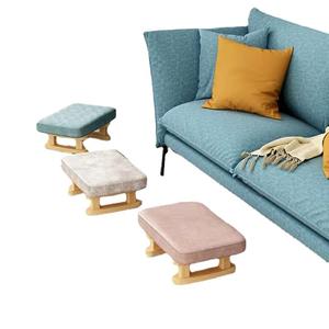 Tabouret bas pour usage domestique, en bois massif, avec housse amovible, design moderne, pour salon, chambre à coucher, enfants et adultes - Product Image 5