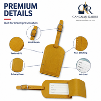 Ensemble d'étiquettes de bagages personnalisées de luxe, écologiques et élégantes, en cuir PU souple multicolore avec longue sangle et porte-carte nominative