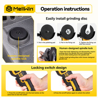 Meuleuse d'angle électrique sans fil M14, outil de polissage portatif sans fil, outil de découpe pour le travail du bois, pour batterie 18V 1280W