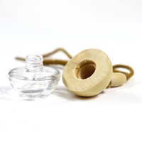 Flacon en verre vide en forme de boule, diffuseur de parfum, désodorisant de voiture, avec capuchon en bois, boîte d'emballage de papier magnétique, 5ml