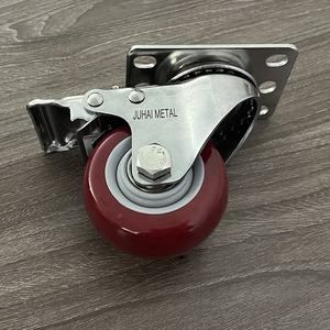 Precio de fábrica 3/4/5 pulgadas 80/110/130kg estilo JC PU rueda giratoria y rueda giratoria 4 pulgadas 50mm ruedas industriales - Product Image 3