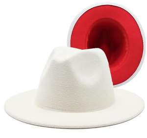 Sombreros Fedora de Fieltro Personalizados Elegantes de Dos Tonos, Lisos, de Lana de 40 Colores, con Ala Ancha de 7.5cm, Unisex, para Pesca, Fiestas, Venta al Por Mayor 2023 - Product Image 5