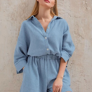 Vêtements pour femmes printemps-automne 2026, mode féminine, ensemble haut à manches longues et pantalon court, costumes deux pièces pour femmes, deux pièces - Product Image 4