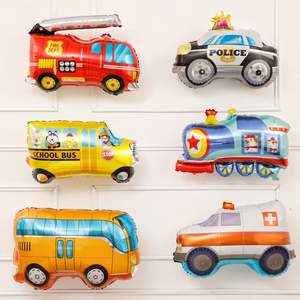 漫画の車アルミフィルムバルーンマット表面ホリデーお祝い男の子の誕生日パーティーデコレーション赤ちゃんの最初の誕生日 - Product Image 3