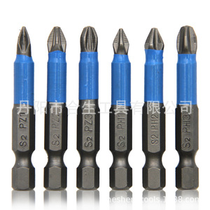 Mr Drill S2 Steel Screwdriver <b>Bit</b> Set PH1 PH2 PH3 PZ1 <b>PZ2</b> PZ3 6mm Shank Anti Slip Black Oxide Finish - Product Image 1