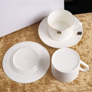 European Ceramic Coffee <b>Cup</b> Saucer <b>Set</b> Bone China Engraving Technique Afternoon Tea Office Mug Dishwasher Microwave Safe Gift - Product Image 2