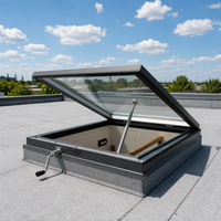 Fenêtre de toit coulissante manuelle moderne en aluminium pour trappe d'accès, avec verre trempé et acier inoxydable, étanche, pour terrasse et escalier