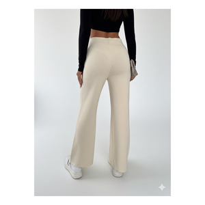 Women's Comfortable Winter Wide Leg Knitted <b>Trousers</b> <b>Elastic</b> <b>Waist</b> Standard Size Sml - Product Image 2