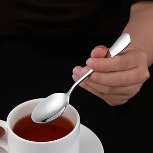 Custom Small Kitchen Silverware Metal Spoon For Caviar Honey Tea Coffee Spoon Set Golden Cutlery Stainless Steel Ice Cream Spoon