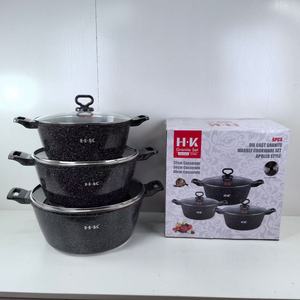 Nhà máy trực tiếp 32 + 36 + 40cm Bakelite xử lý bếp Cookware Set 6 cái lớn đa năng hợp kim nhôm bếp Cookware Set - Product Image 3
