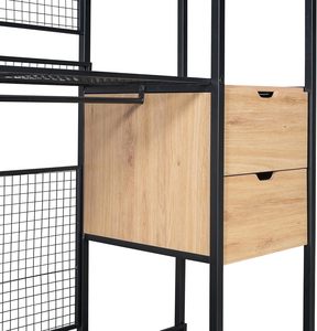 Latest <strong>Design</strong> Freestanding <strong>Closet</strong> Organizer Metal Open-Style Wardrobe with Hanging Rails Shelves 2 Drawers for Clothing Bags - Product Image 4
