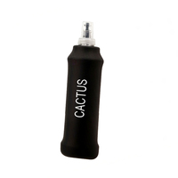 Bouteille d'eau pliable en TPU avec logo personnalisé, couleurs noir, bleu, blanc : légère et portable pour toutes les aventures